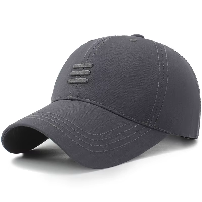 HABO Basic Kappe Cap Drei Horizontale Linien Herren Damen Schwarz Mütze Baseball
