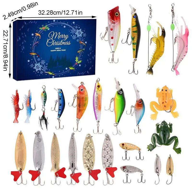 HABO Angeln Adventskalender Angelhaken Weihnachten Fisch Köder Geschenk 2024