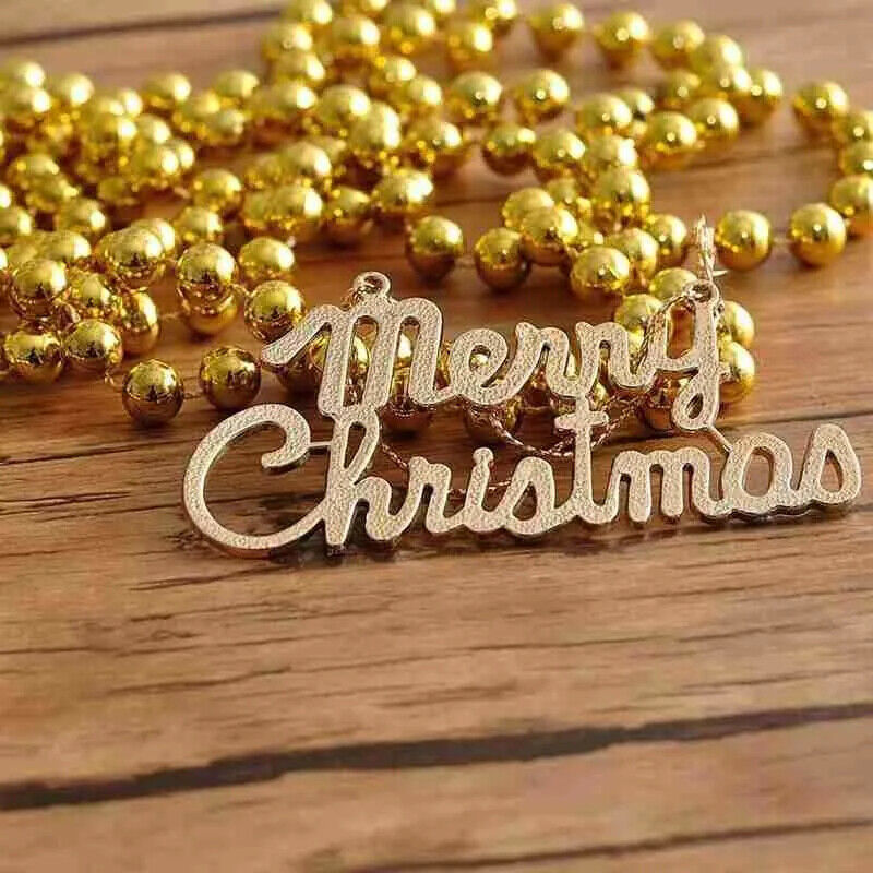 Perlen Kette Weihnachten Dekoration für Christbaum Perlen Gold Silber Christmas