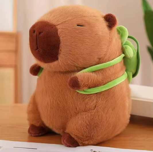 HABO 23cm Capybara Plüschtier Kuscheltier Braun Rucksack Süß Geschenk Mädchen