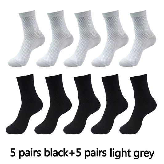10 Paar Herren Socken Bambusfaser Atmungsaktiv Lang Business Casual Gr. 38-46