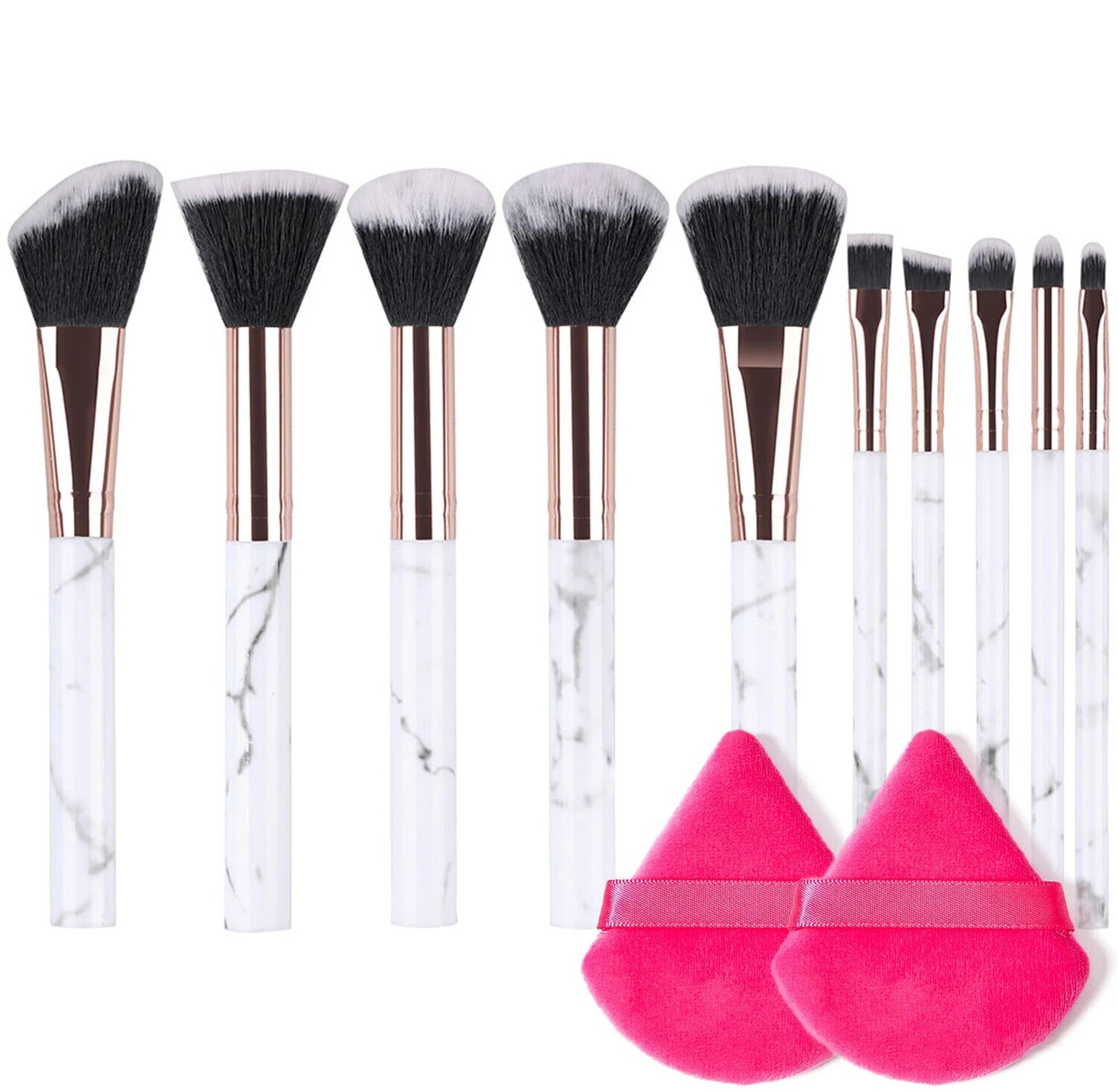 Makeup Pinsel 10 Stück Marmor Make-Up Set Professionell Foundation Puder etc.