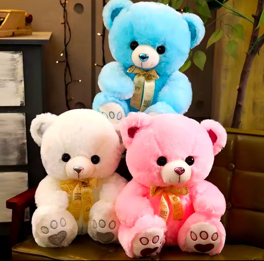 Teddybär Plüschtier kuschelige Bären Kinder Blau weiß Rosa Schlafen Geschenk