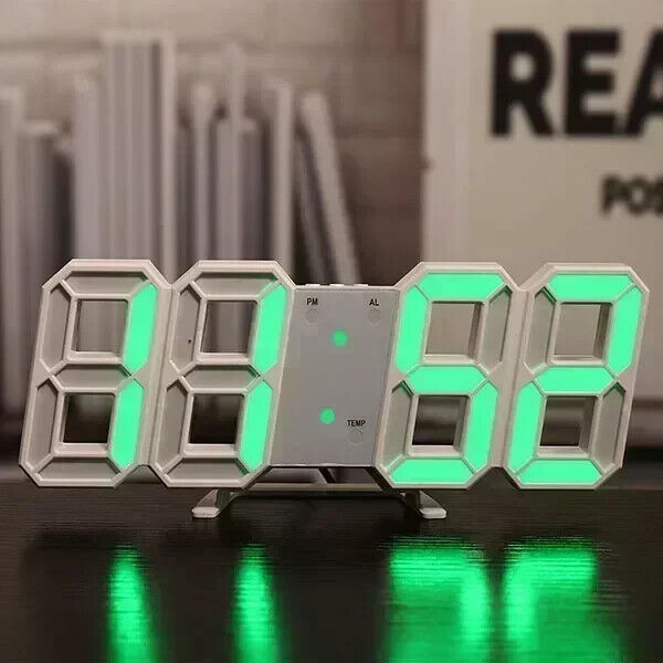 3D Digitale Wanduhr Dekoration Glow Leucht Elektronische Uhr Wohnzimmer LED Uhr