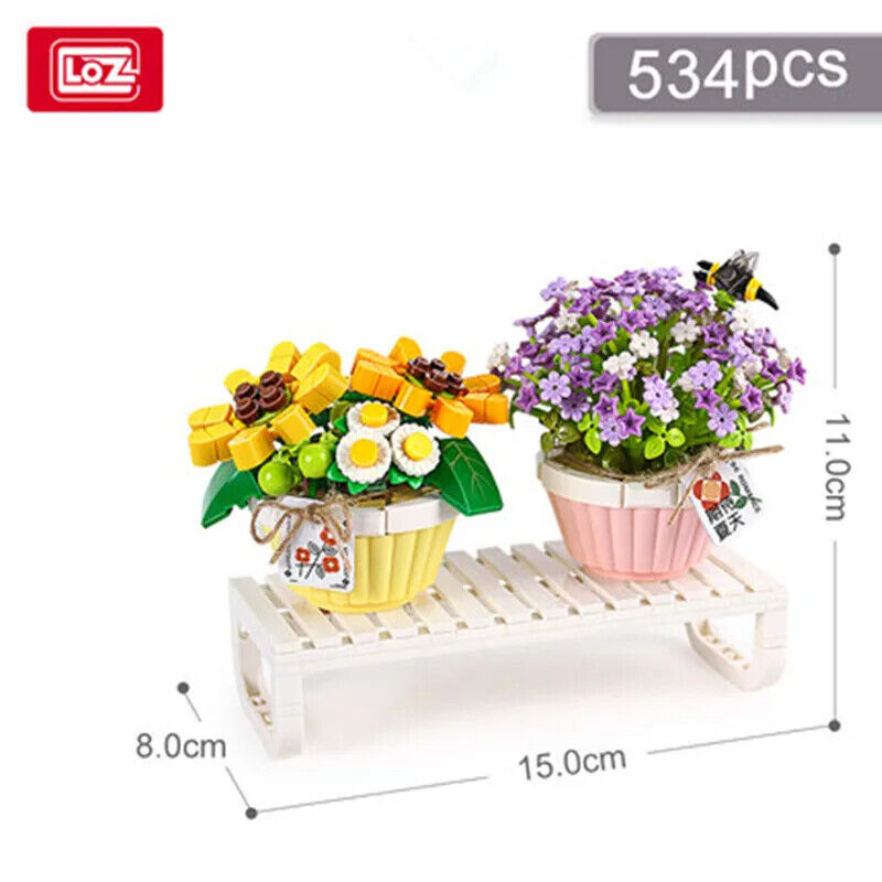 HABO Blumenstrauß Bausteine Set DIY Blumen Geschenk Valentinstag Frauen Mädchen