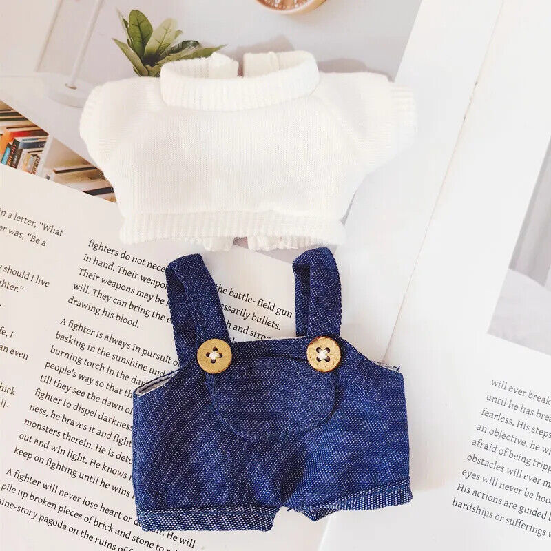 Set Puppenkleidung für 17 cm Idolkinder – Kawaii Overalls und Zubehör