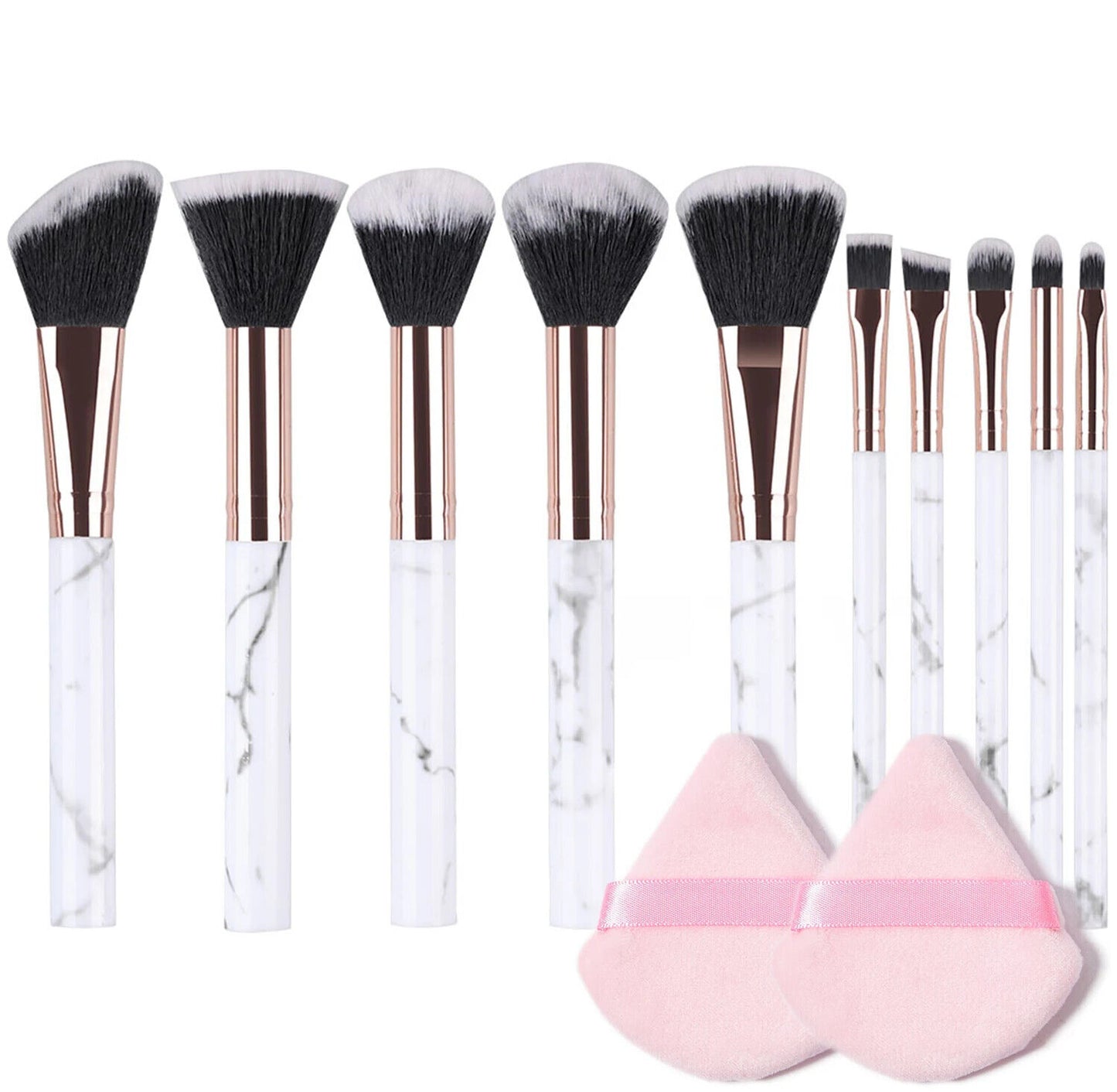 Makeup Pinsel 10 Stück Marmor Make-Up Set Professionell Foundation Puder etc.