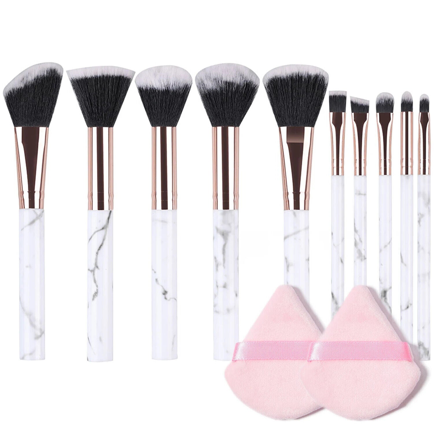 Makeup Pinsel 10 Stück Marmor Make-Up Set Professionell Foundation Puder etc.