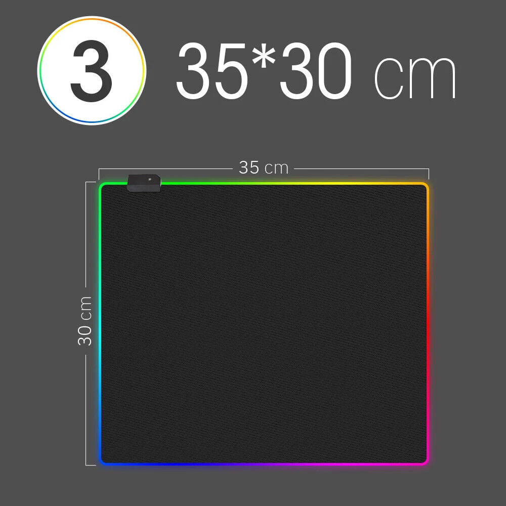 RGB Gaming Mauspad Matte LED Leuchtstreifen Schreibtischunterlage Wasserdicht