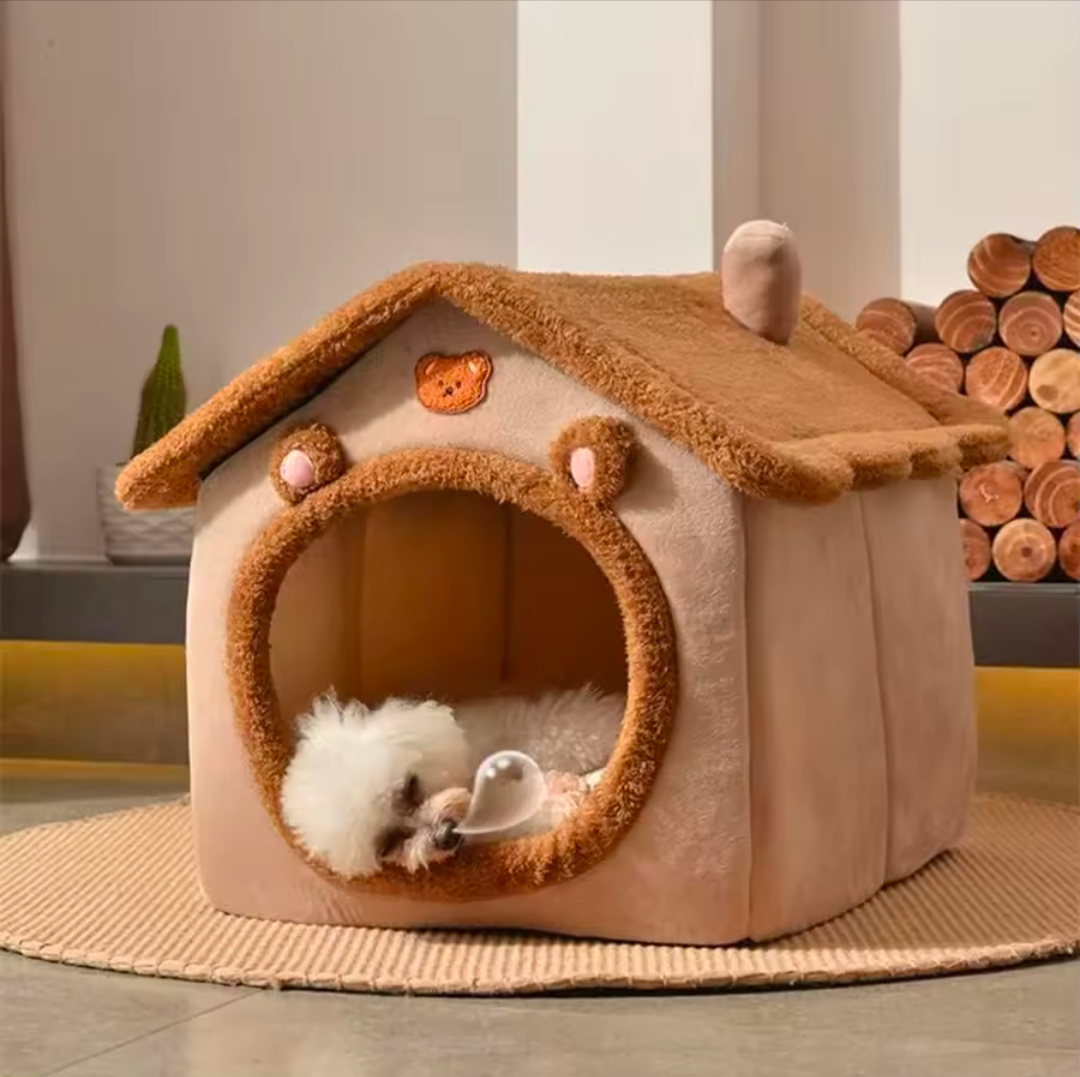 Haustier Hütte Faltbar Haus Bett für Hunde Katzen washbar kuschelig