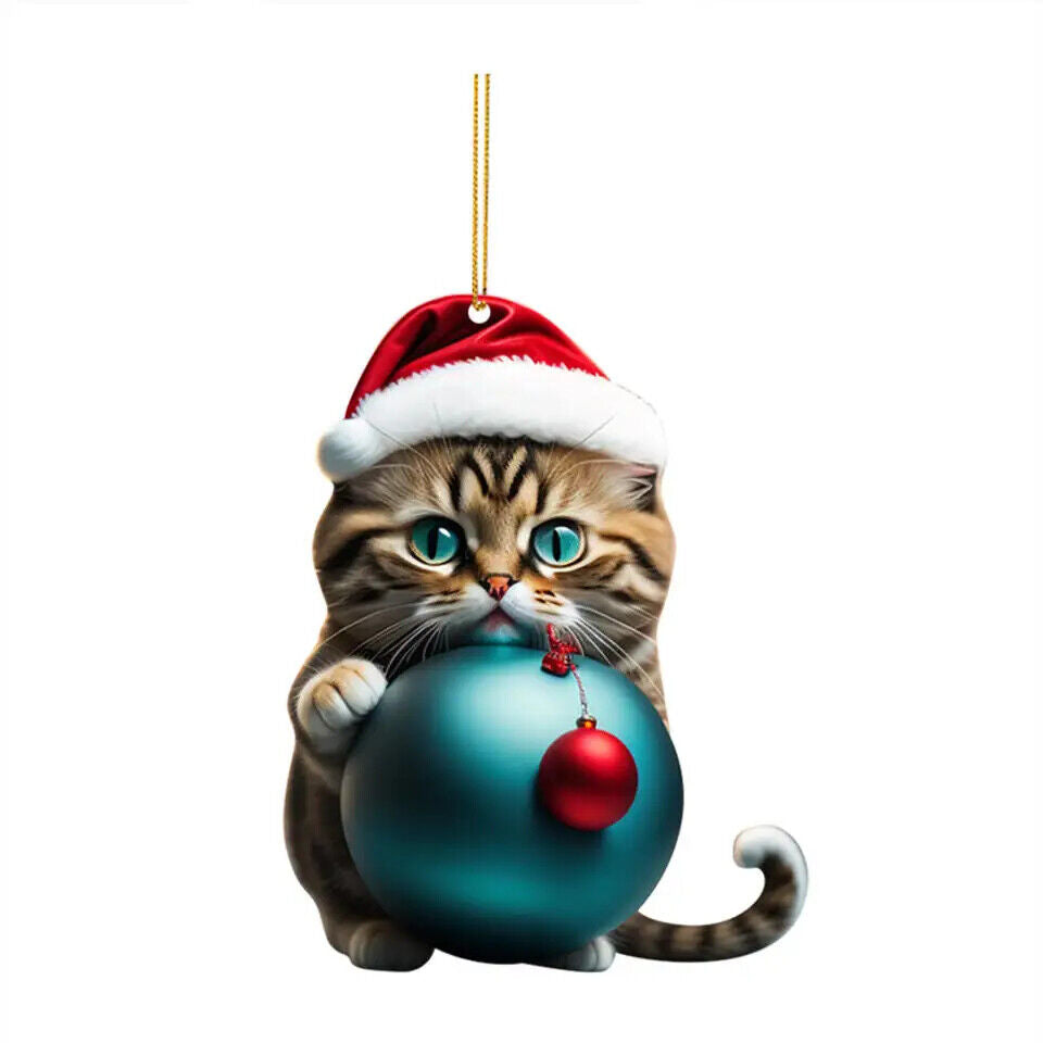 Weihnachts Katzen Anhänger Dekoration Christbaumkugeln im Katzen Design Kugeln 