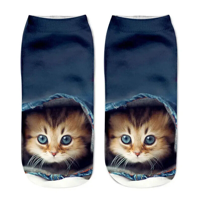 HABO Baumwoll Socken Katzen Bären Design lustige Socken atmungsaktiv Geschenk