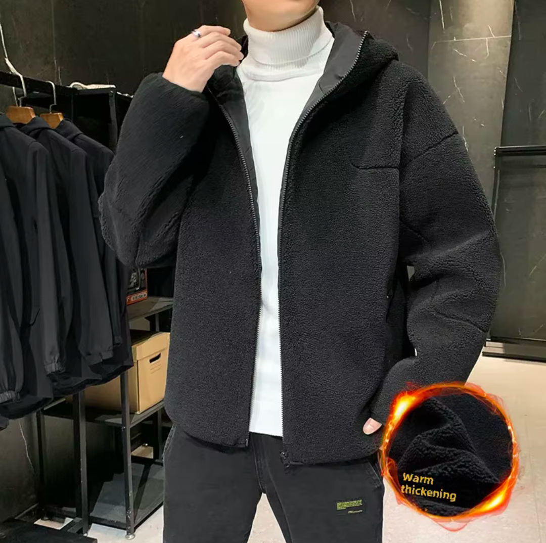 Herren Winter Fleece gefüttert verdickte Woll jacke Übergangsjacke Korean style